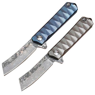 China Mini Damascus Pocket Knife Outdoor Camping Survival Tool Folding Camping Knife for sale