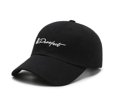 China JOINT Fashion Classic Black Baseball Cap Built Curve Brim Hat Custom Logo for sale