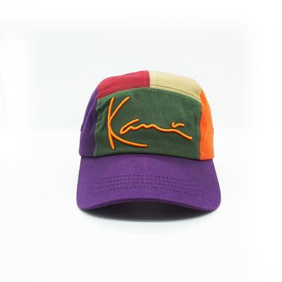 China COMMON 100% Cotton Custom Embroidered Logo High Quality Unisex Canvas 5 Panel Hat for sale