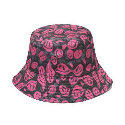 China COMMON Wholesale New Fashion Pattern Ladies Bucket Hats Fall Winter Soft Link Hats Women Flowers Print Cotton Bucket Hat String for sale