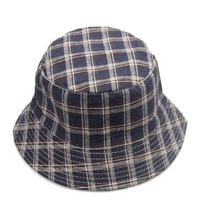 China JOINT Fashion Designer Reversible Checked Pattern Logo Allover Printed Embroidered Fisherman Custom Blank Reversible Bucket Hat for sale