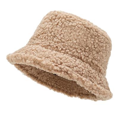 China Fashion winter bucket hat cashmere borg JOINT hat for woman winter hat khaki mother's day gift for sale