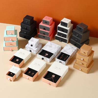 China New 2022 Fashionable Custom Drawer Fashion Cardboard Logo Style Packaging Jewelry Box for sale