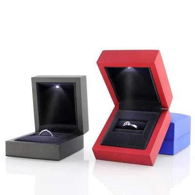 China Thick-sided Creative New Fashion Ring Necklace Earring LED Proposal Ring Badge Flat Light Cardboard Custom Logo Custom Logo Box Creative Jewelry Box factory direct sales for sale