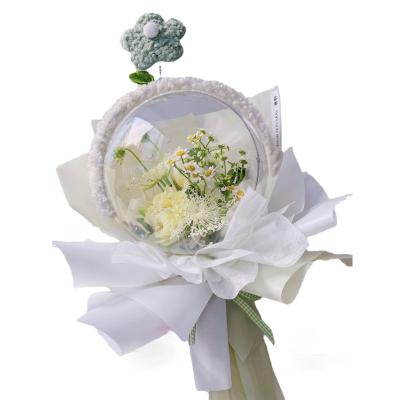 China 7.8 Inch PVC Bubble Flower Box Fashionable Transparent Clear Flower Decor Acrylic Bubble Flower Box for sale