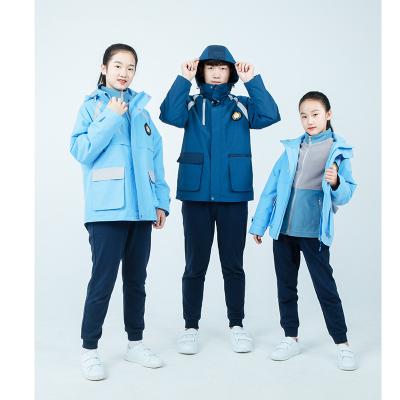 China OEM Winter School Hoodies High Embroidery Custom Warm Detachable School Uniform Unisex Outdoor Jacket With Inner Fleece for sale