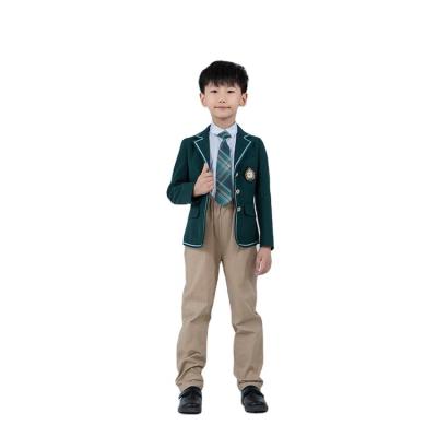 China Wholesale Korean OEM Custom Made Logo Plaid Skirts Baby Denim Dress Lovely School Girls School Uniforms Tops And Pants Sweater Suit for sale