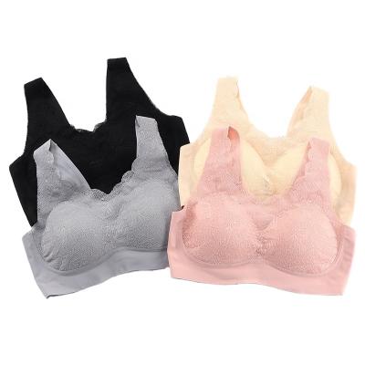 China 2020 hot sale products antibacterial yoga underwear lace up breathable seamless latex bra sexy lingerie style new for sale