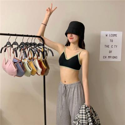 China Antibacterial Hot Selling High Quality No Steel Ring Girls Sexy Seamless Bra Underwear Wrapped Student Sports Bra for sale