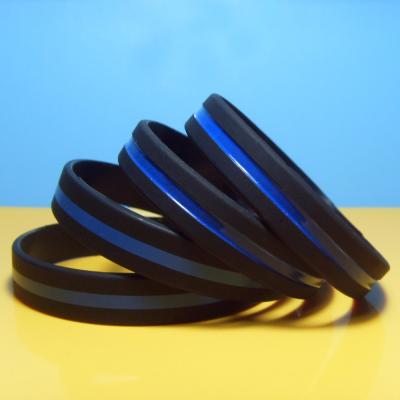 China Other Blue Line Silicone Wristbands , Customized USA Silicone Wristbands For Promotion for sale