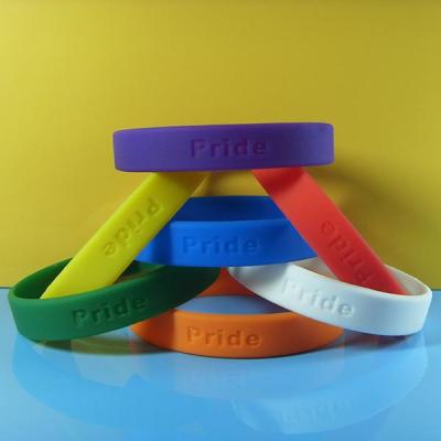 China Other Debossed Silicone Wristbands, LGBTQ Silicone Wrist Bands, Pride Silicone Wristbands for sale