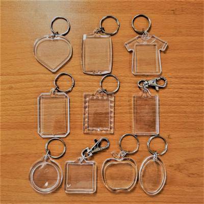 China Wholesale Neworiental Plastic Blank Acrylic Key Chain, Picture Insert Photo Plastic Frame Key Chain for sale