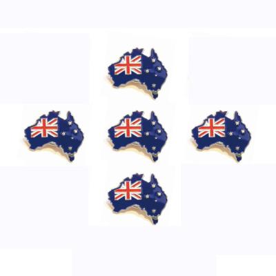 China Antique Imitation Silver Plated Australia Flag Metal Lapel Pins Soft Enamel Butterfly Clutch Australia Map Badge Shirt Pins for sale