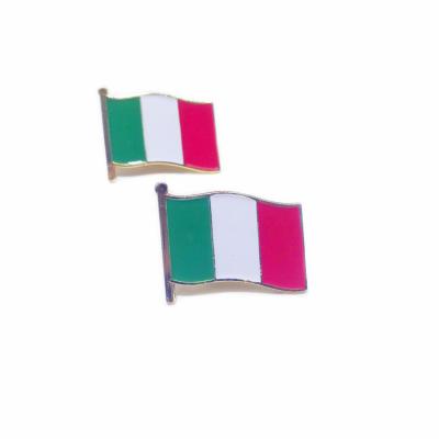 China Soft Enamel Italy Flag Antique Metal Imitation Lapel Pins Gold Plated Butterfly Clutch Badge Shirt Pins for sale