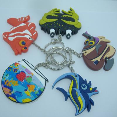 China Beautiful Plastic Sea World PVC Key Chain Marine Animal Key Chains / New Design for sale