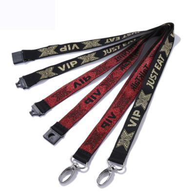 China Custom Logo Lanyards Eco Friendly Jacquard Woven Polyester Material Neck Strap Lanyards Promotional Gift for sale