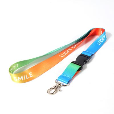 China Promotional Gift Sublimation Printed Custom Logo Lanyards Polyester Material Buckle Strap Lanyards for sale