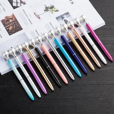 China Pen Creative Logo Promotional Ballpoint Pens Customized Metal Diamond Pens Crystal Pearl Glass for sale