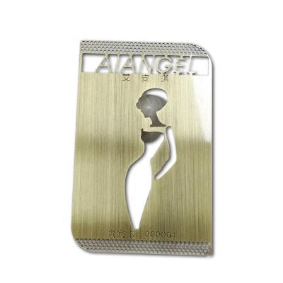 China Calling Card Hollow Brand Stainless Steel Custom Metal Names Business ID Cards for sale