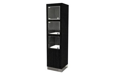 China Timber veneered MDF Cabinet featuring LED Lighting and Three Seperate Exhibition Shelves for sale