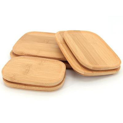 China Non-Refillable Natural Bamboo Wood Square Glass Lunch Bowl Storage Container with Sealed Bamboo Lid for sale