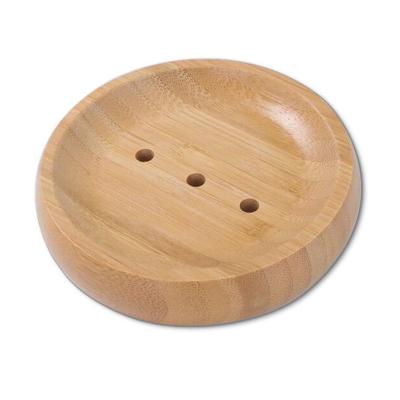 China Eco-friendly Bamboo Wholesale Travel Round Shape Holder Wooden Soap Dish Soap Dish for sale