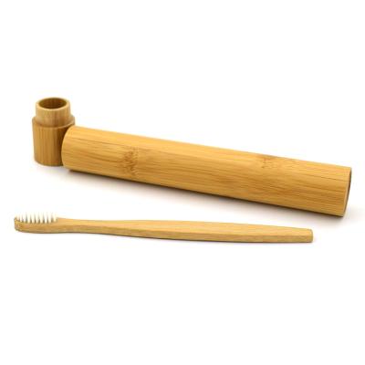 China Natural. Eco-Friendly Hotel Cheap Bamboo Toothbrush With Travel Case Tube Packing for sale