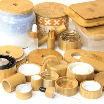 China Child safe bamboo products bamboo lid, glass bottle sealing lid, water cup bamboo lid for sale