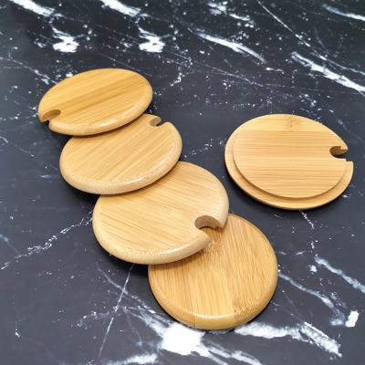 China Creative Child Safe Bamboo Wooden Cup Lid Sealed Lid Glass Storage Sealed Lid for sale