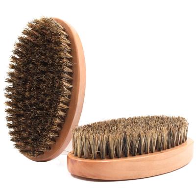 China Men's Home Beard Brushes 100% Natural Wood Hair Beard Grooming Boar Color Men's Hair Care Daily Grooming for sale