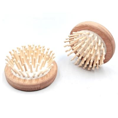 China Home Custom Logo Laser Hair Comb Wooden Beaded Hair Brushes for sale