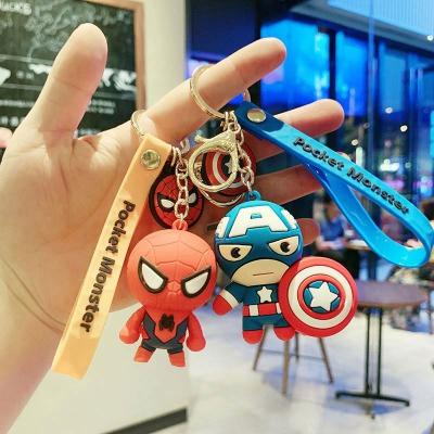 China Cute Simulation Marvel Avengers Cartoon Iron Man Captain America Car Key Chain Kids Bag Pendant Keychain Friends Gift for sale