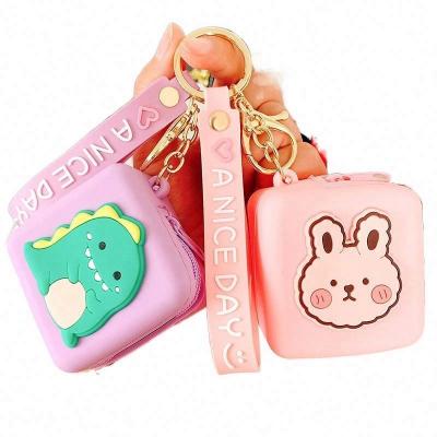 China Olelon Designer Key Chain 2020 Creative Moon Key Chain Cute Soft Silicone Sailor Rabbit Dinosaur Flower Coin Purse Key Holder Key Chain for sale