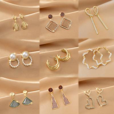 China TRENDY Hot Selling Long Women S925 Sterling Silver Needle Tassel Stud Earrings Fashion Zircon Geometric Earrings Jewelry Wholesale for sale