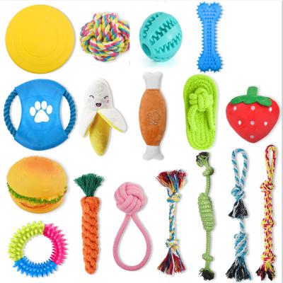 China Viable Whole Set Pet Accessories Factory Supplies Practical Cotton Rope Dog Toys Plush Chew Dog Toys for sale