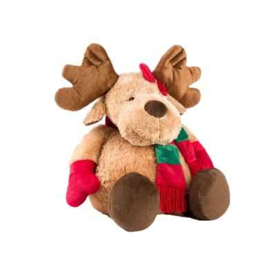 China Christmas Gift Stuffed Moose Toy For Kids Custom Plush With Scarf for sale