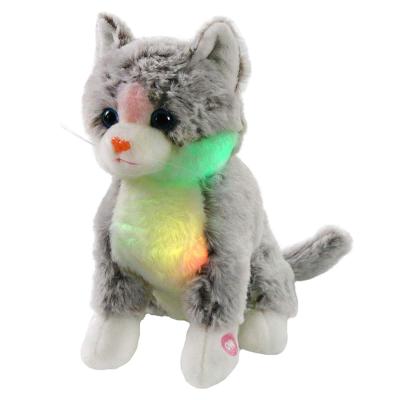 China Flash Gift LED Light Cat Stuffed Soft Plush Night OEM Toy for sale