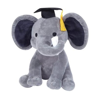 China OEM Factory Made Stuffed Soft Plush Animal Toy Gift Gray And Pink Color Elephant Graduation for sale