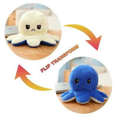 China Soft and Mood-Changing Stuffed Toys Decoration Customized Plush Flip Octopus Pillow for sale