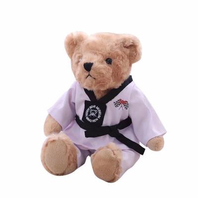 China Gift Taekwondo kongfu stuffed fluffy soft plush teddy bear gift for kids for sale