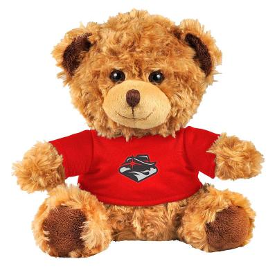 China Custom Teddy Bear Gift Fluffy Soft Plush Stuffed Animal Sitting Teddy Bear With T-Shirt Printed Logo for sale