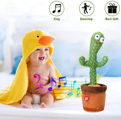 China CE Electric Custom Factory Hot Selling Singing Dancing Saxophone Cactus Toys Recording Plush Soft Toy for sale