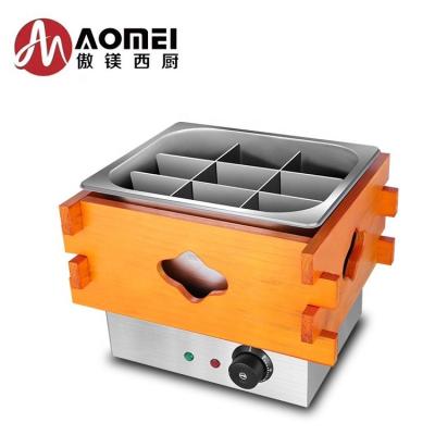 China Stainless Steel Inner Pot Anti-scald Wooden Case Outside Oden Food Cooker for Restaurant for sale