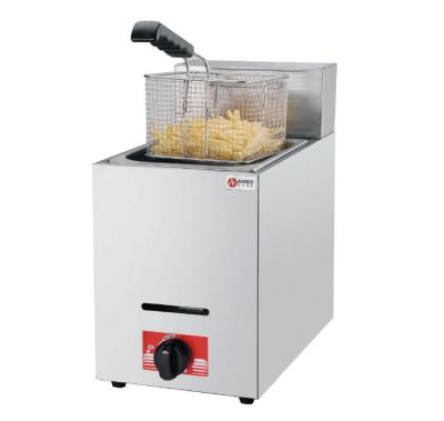 China 6L Stainless Steel Lpg Gas Deep Fryer for Hotel Kitchen 1 Tank 1 Basket 340x630x610 for sale