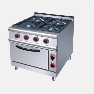 China Stainless Steel Gas Stove And Electric Oven For Hotel Kitchen With 4 Burners And Oven for sale