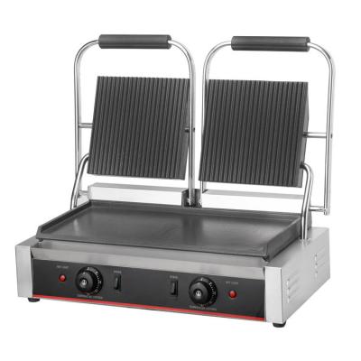 China 220V-240V Non-stick Sandwich Grill Electric Smokeless Contact Grill for Commercial for sale