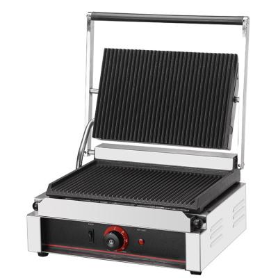 China Hotel Electric Contact Grill Stainless Steel Panini Press Griddle Sandwich Maker for sale