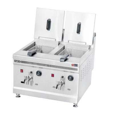 China Double Tank Commercial Gas Fryer With Temperature Control Lpg Gas Deep Fryer 18L 18L for sale