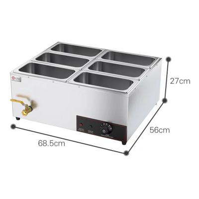 China Stainless Steel 6-Pan Electric Bain Marie Buffet Warmer for Food Service Industry for sale