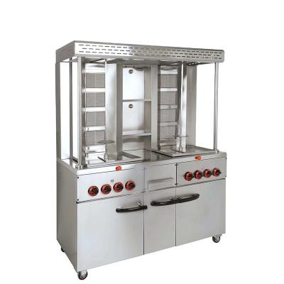 China 8 Burners Gas Doner Machine for Middle East Restaurant Stainless Steel Shawarma Grill for sale